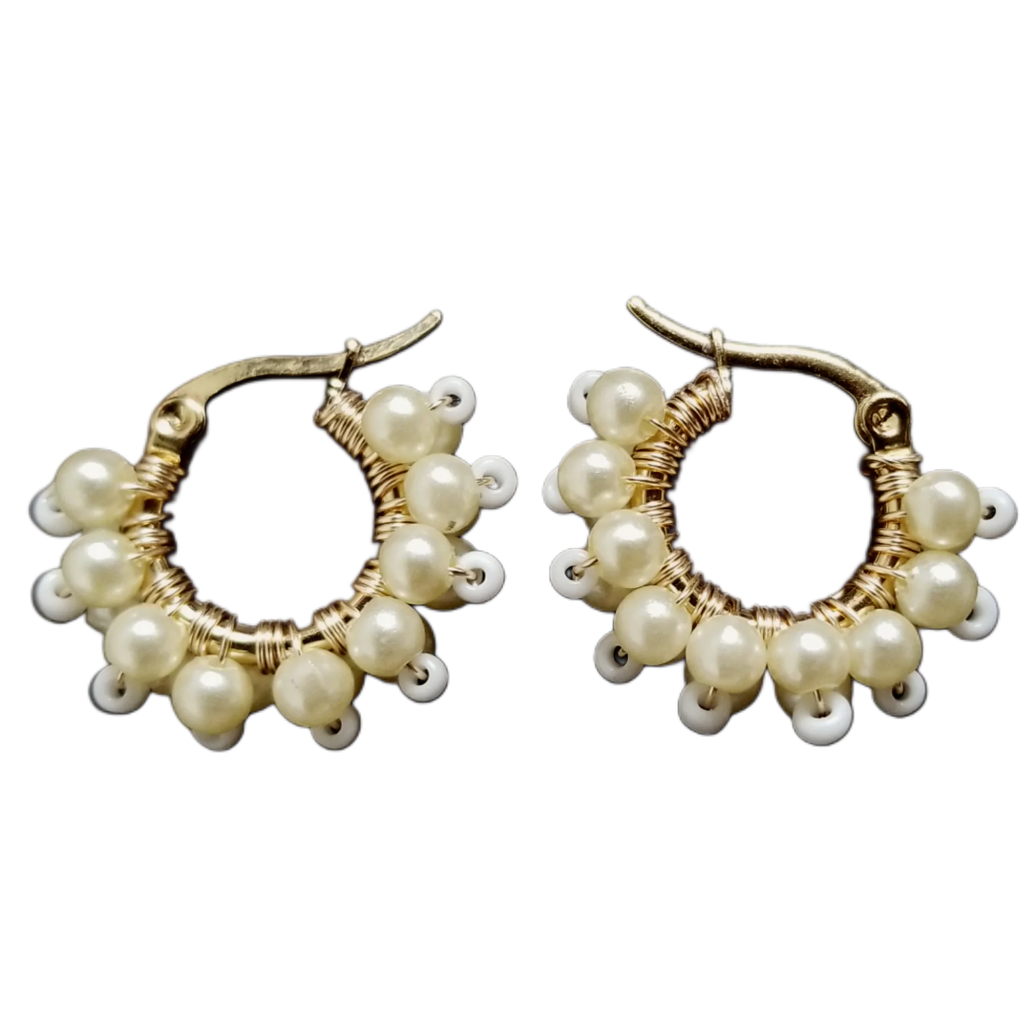Aretes Beige y Blanco