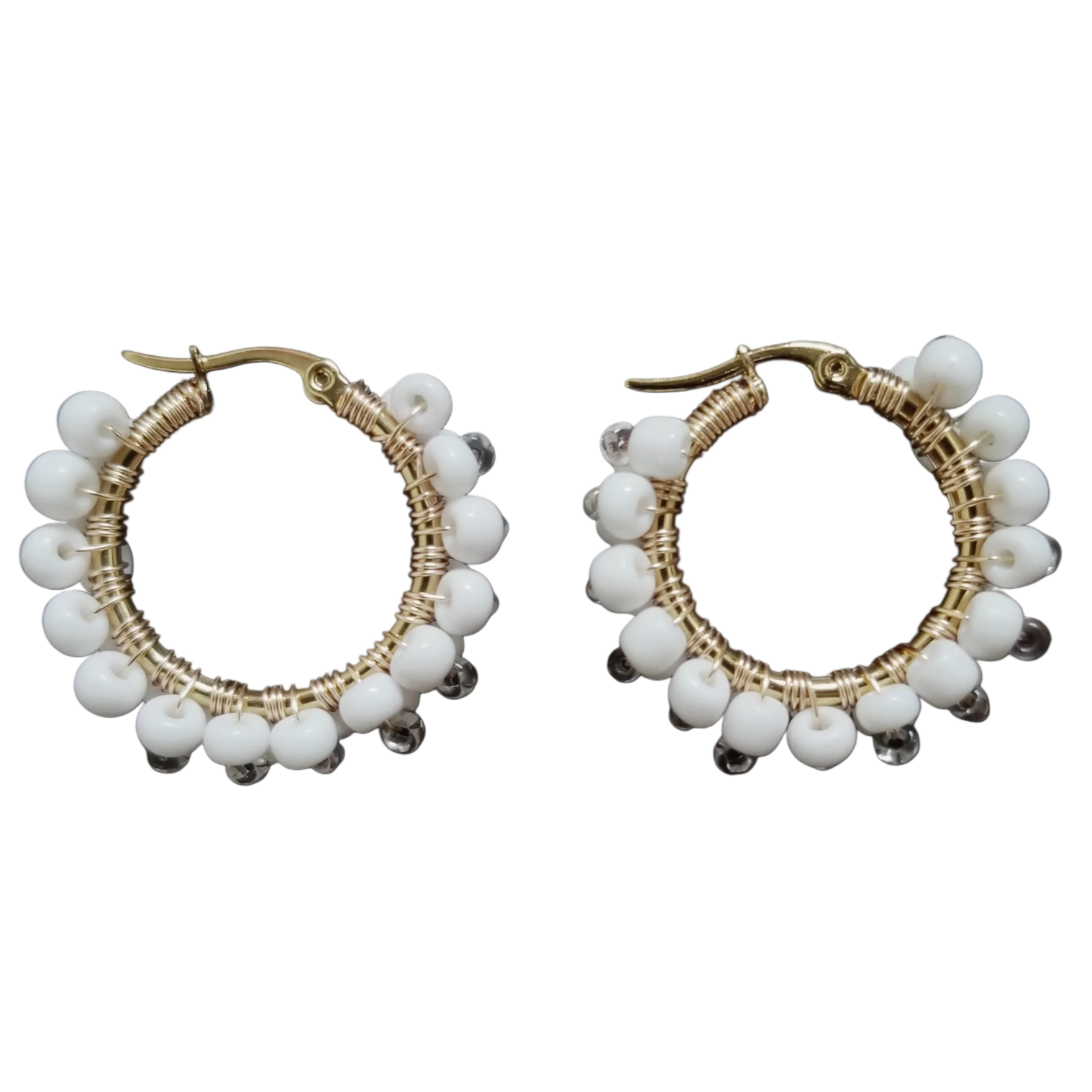 Aretes Blanco Transparente