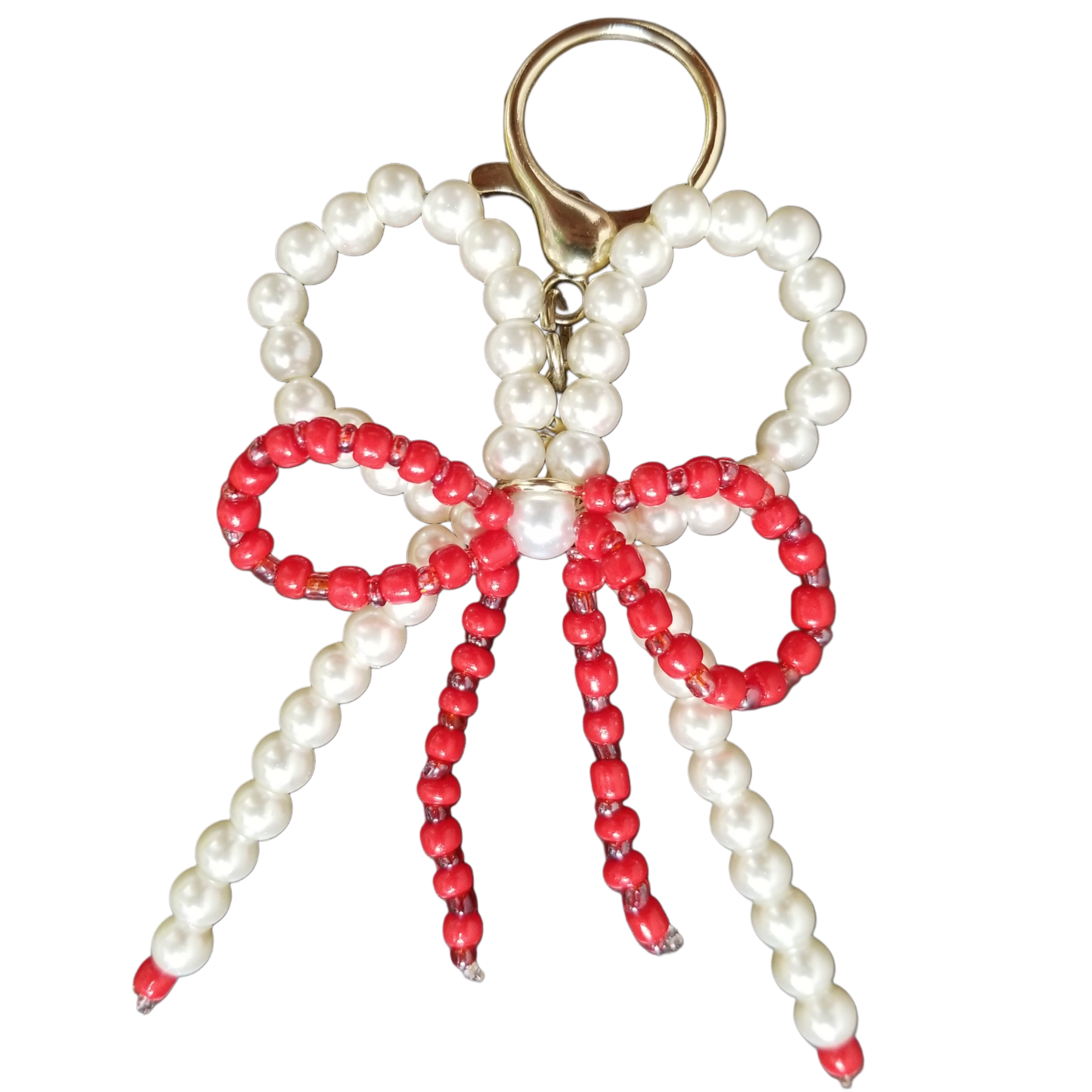 Llavero Coquette Blanco y rojo